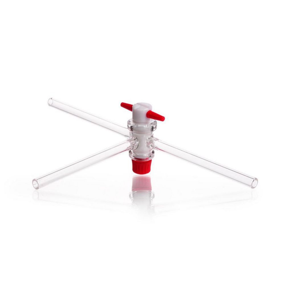 Three-way compl. with PTFE stopcock T drilling 2 mm, NS 14.5 DURAN