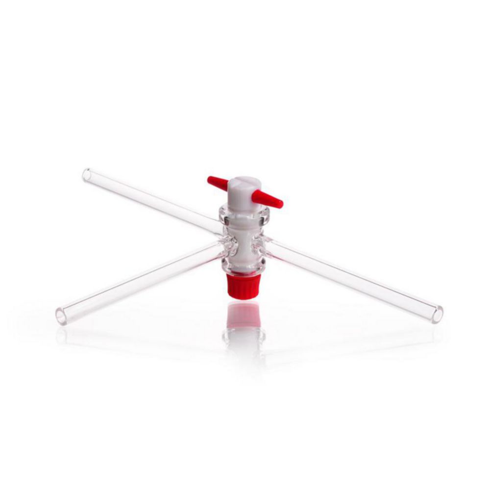 Three-way compl. with PTFE stopcock T drilling 2.5 mm, NS 18.8 DURAN