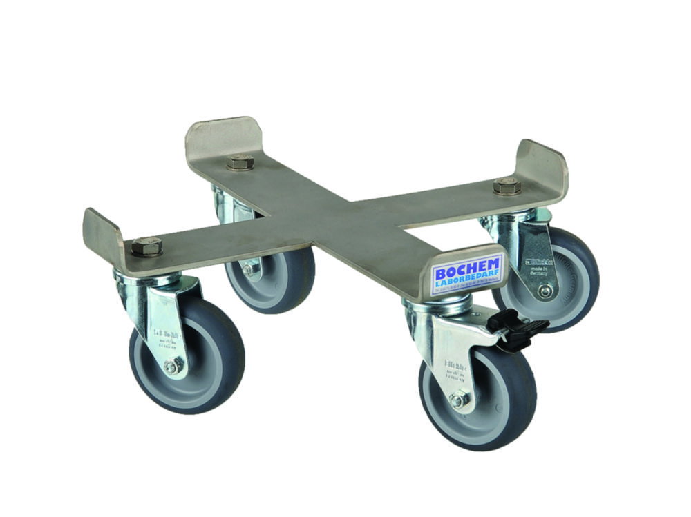 Castor, 18/10-steel 4 rubber rolls, wheel dia. 70mm, for transport container 9.039 946