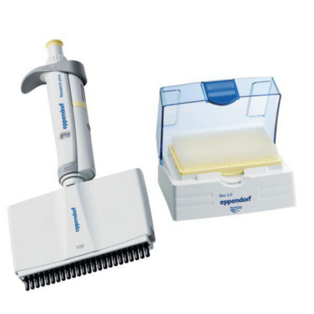 Research® plus, 24-channel, variable 5 - 100 µL, light yellow incl. epT.I.P.S.®-Box