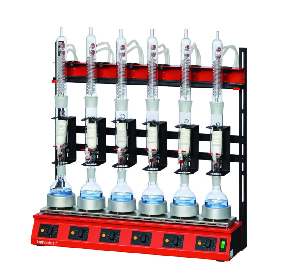 Serial extraction apparatus R 256 S for Soxhlet-Extraction complete for 6 places, with cock
