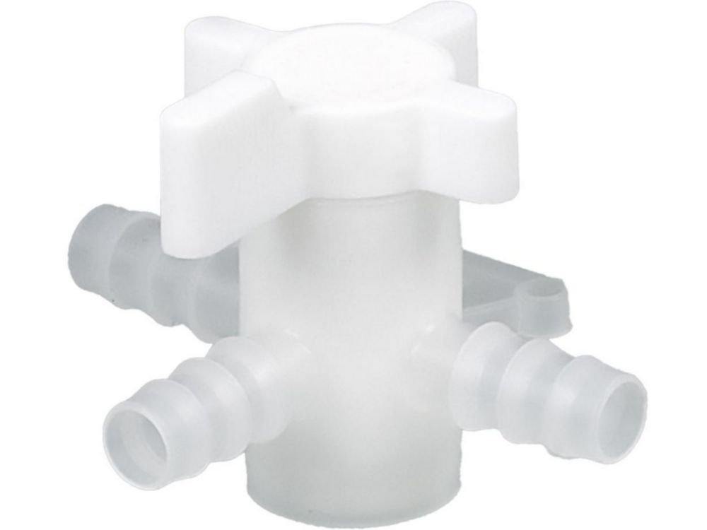3-way stopcock, PVDF, bore 8 mm for tubing bore 9-11 mm