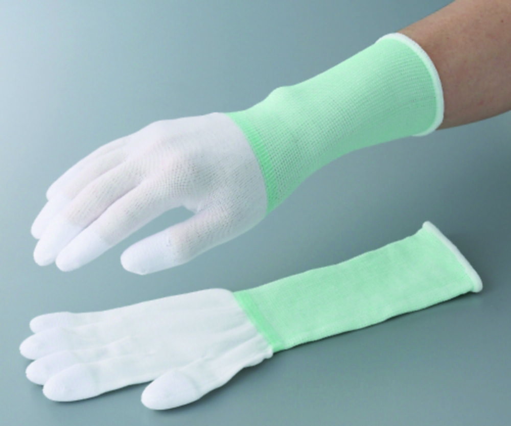 ASPURE Gloves, nylon, size M PU-coated fingertips, 300 mm long, Overlock edge, pack of 10 pair