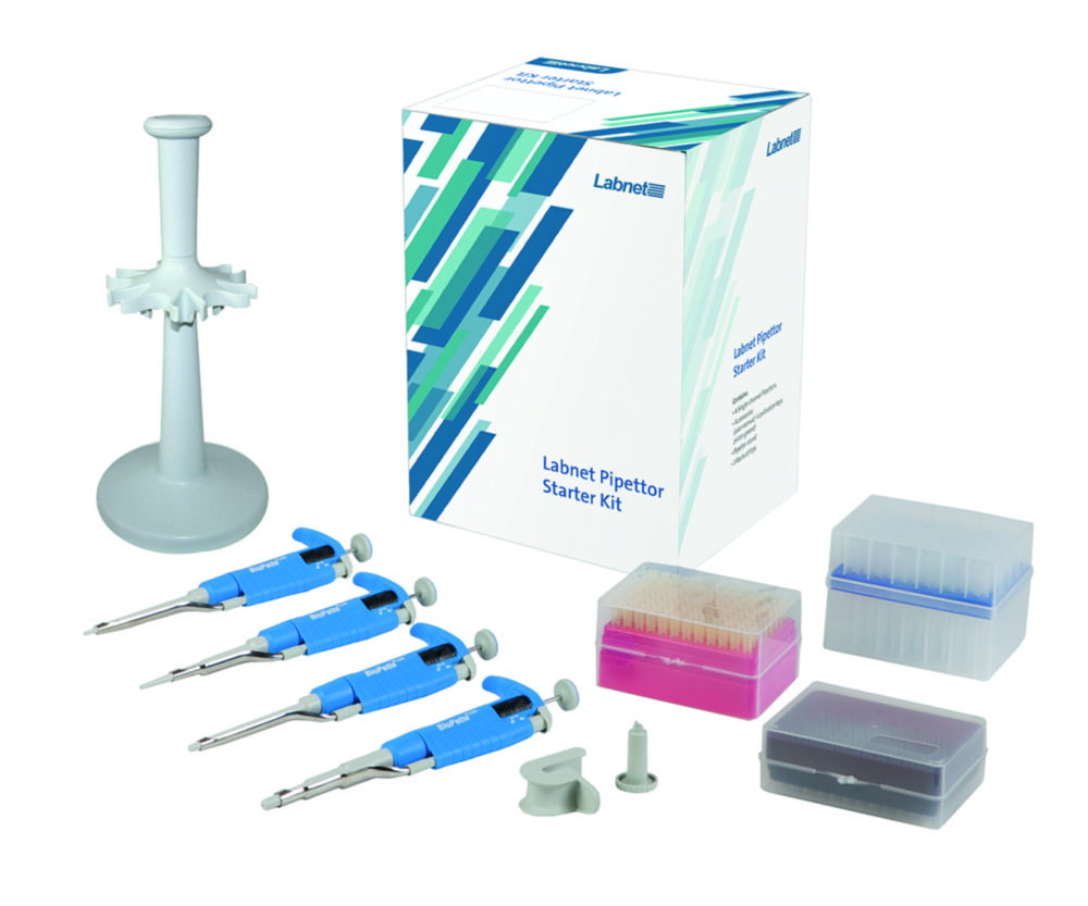 BioPette Plus Starter Kit cont. 4 pipettes 0.5-10µl, 2-20µl, 20-200µl, 100-1000µl, 3 racks of BioFree tips and