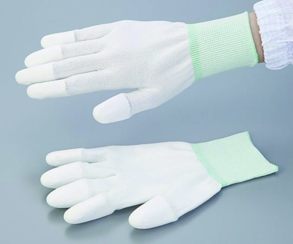 ASPURE Gloves, polyester, PU-coated fingertips size S, pack of 10 pairs