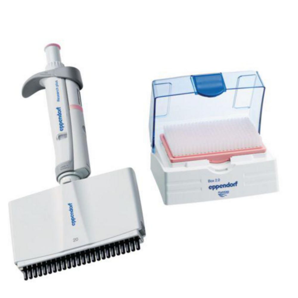 Research® plus, 24-channel, variable 1 - 20 µL, light pink incl. epT.I.P.S.®-Box