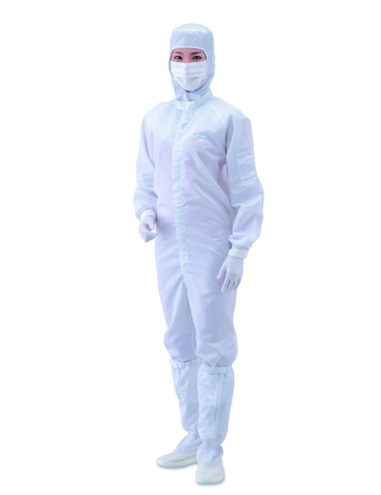 ASPURE Overall for cleanroom, blue, polyester, front zip, size 3L