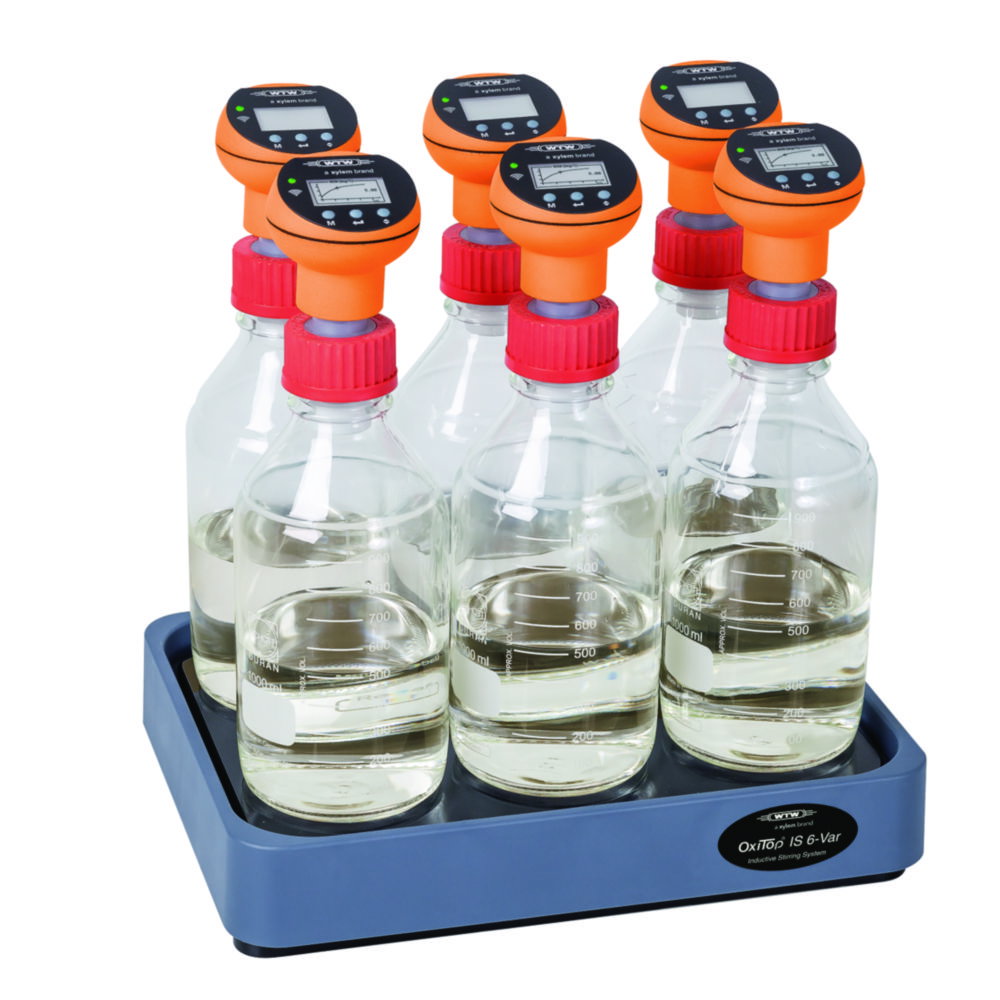 OxiTop®-IDS A6, 100 - 240 VAC, 50/60 Hz Respirometric measuring system, 6 measuring pts incl. stirring platform IS 6-VAR