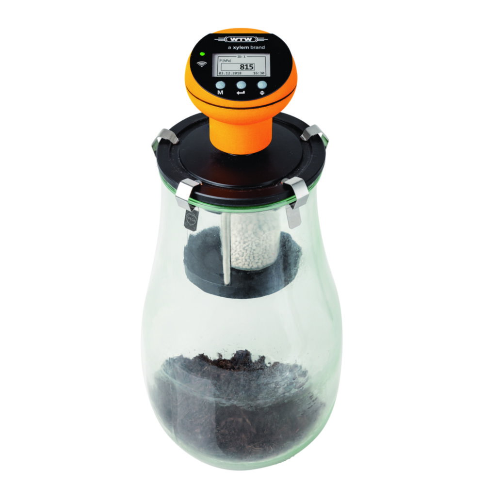Respirometric measuring system OxiTop®-IDS B6M-2.5 f. determination of aerobic AT4 ground respiration 6 measuring points, DV/MG/KL clamps, CO2 absorber