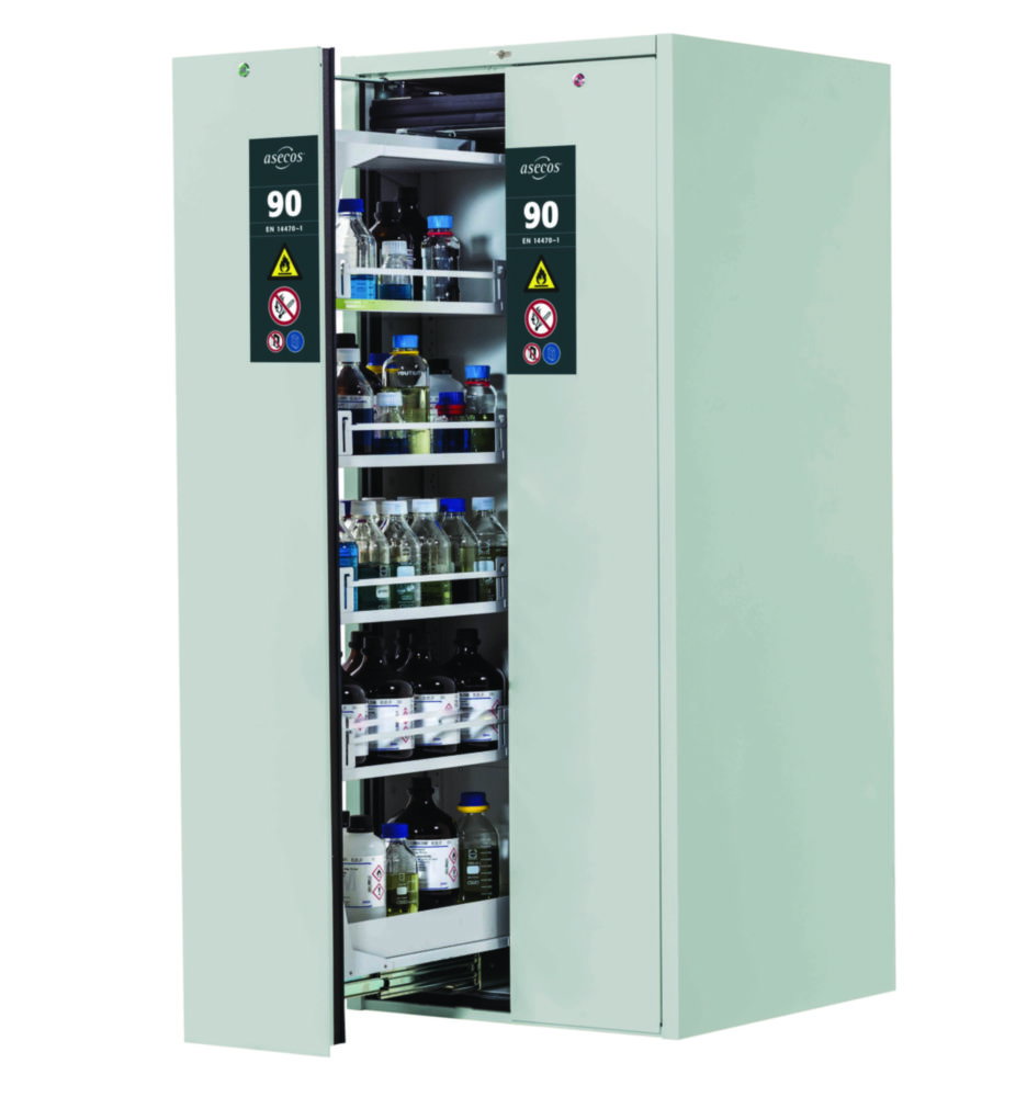 Saftey storage cabinet Type 90 V-MOVE 819 x 860 x 1966 mm (HxWxD) corpus and doors RAL 7035 / light grey, smooth,
