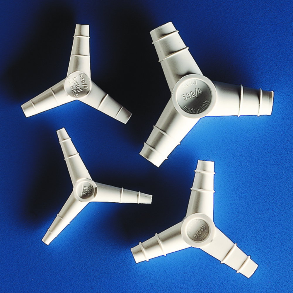 120° tube connector Y 12-14 mm, PP, white