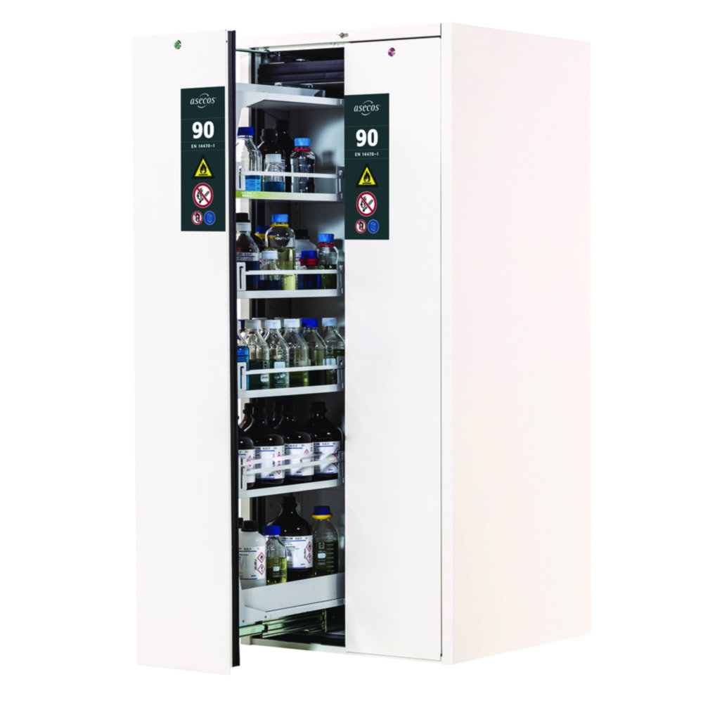 Saftey storage cabinet Type 90 V-MOVE 819 x 860 x 1966 mm (HxWxD) corpus and doors RAL 9010 / pure white, smooth,