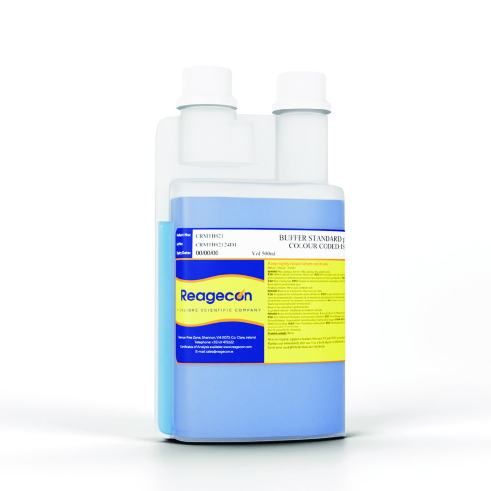 Buffer Standard pH 9.21 at 25°C Technical Colour Coded ISO 17034 Certified Reference Material 500ml (no dangerous goods)