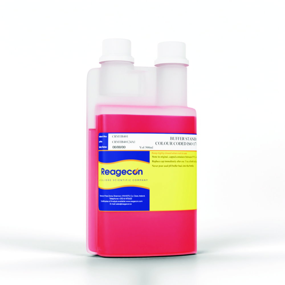 Buffer Standard pH 4.01 at 25°C Technical Colour Coded ISO 17034 Certified Reference Material 500ml