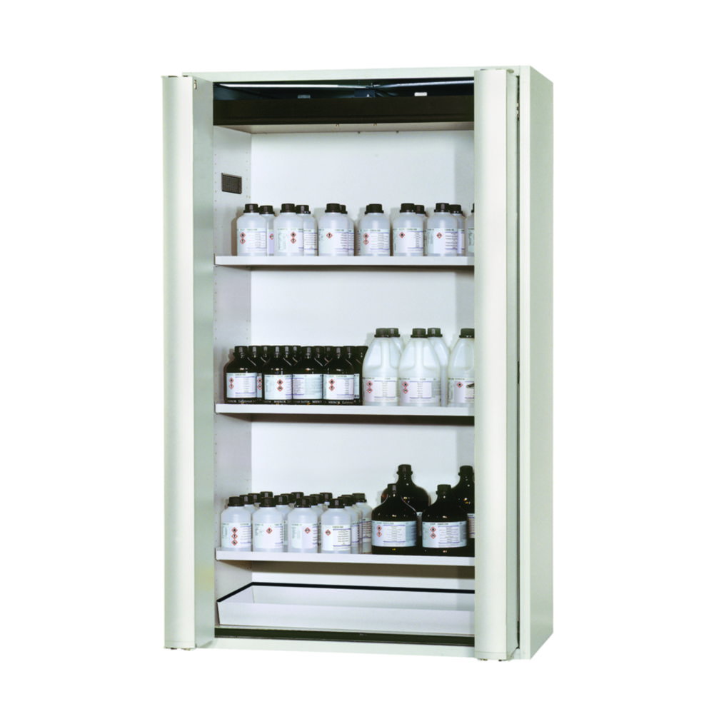 Saftey cabinet S-PHOENIX Vol.2-90 FDAC 1196 x 616 x 1968 mm (WxDxH) grey RAL 7035, 3 shelves, 1 bottom collecting sump