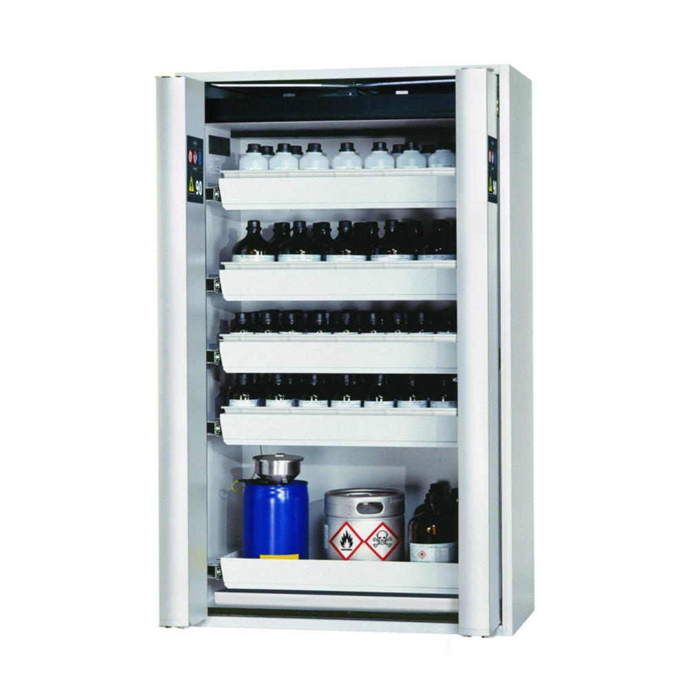 Safety cabinet S-PHOENIX Vol.2-90 FDAC 1200x615x1968mm, incl.5 drawers, RAL 7035