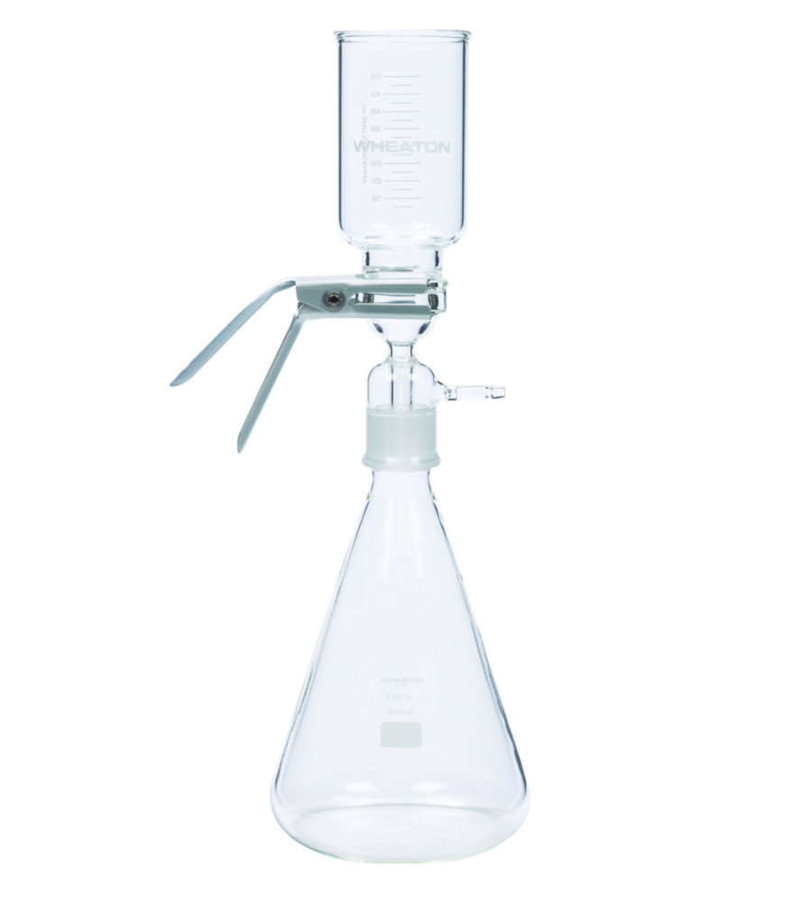 WHEATON-Clear Type I 47mm Borosilicate Vacuum Filter with 1 L Flask   (419380)