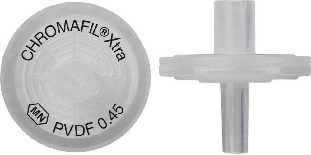 CHROMAFIL Xtra disposable filter PVDF-45/13 Polyvinylidendifluorid, 0.45 µm, 13 mm colourless PP-case, labelled, pack of 100