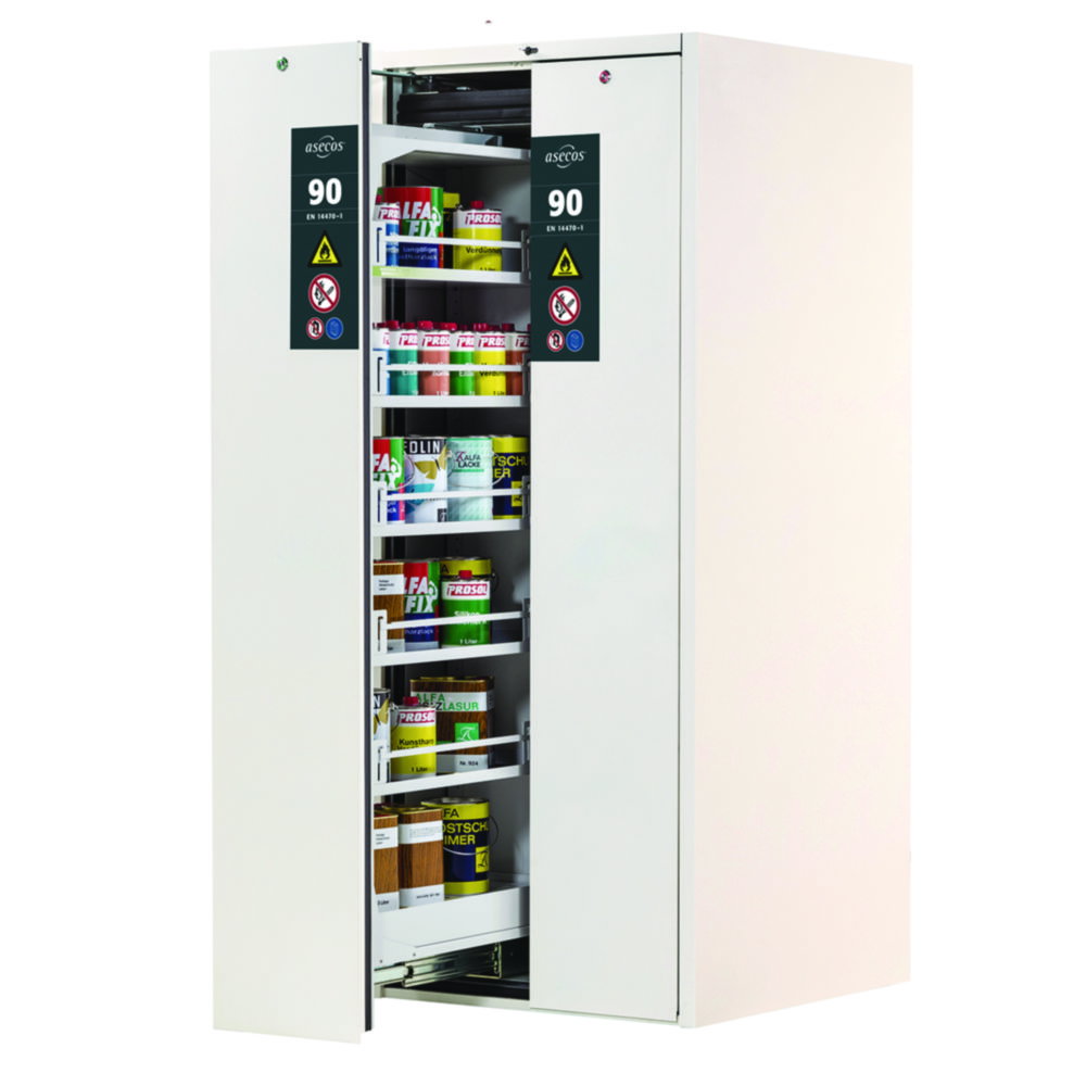 Saftey storage cabinet Type 90 V-MOVE 819 x 860 x 1966 mm (HxWxD) corpus and doors RAL 9010 / pure white, smooth,