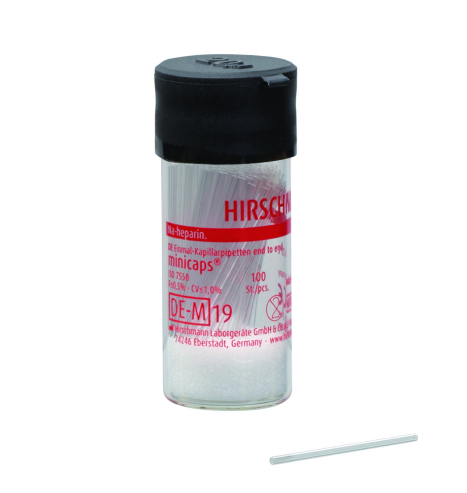 Minicaps 50 µl, length 30 mm DURAN, pack of 10x100