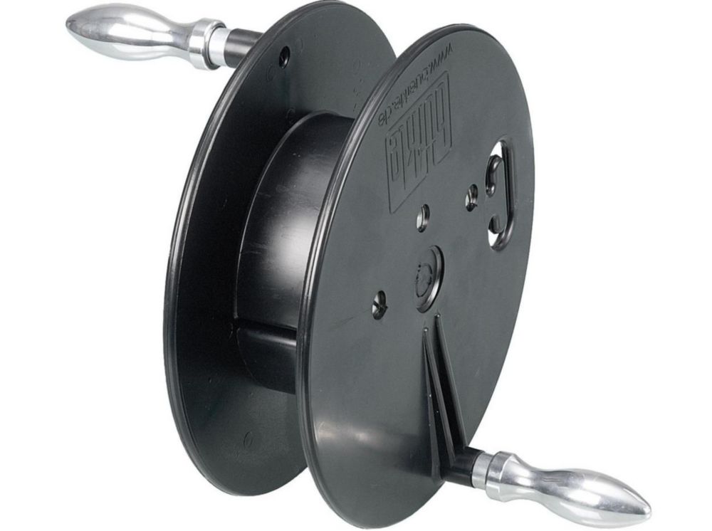 Manual cable reel, PP, black electrically conductive, without cable