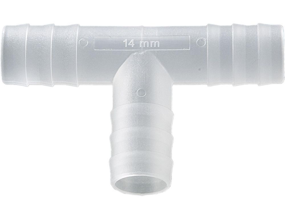 T-tube connector, PVDF, Ø 13-15 mm cylindrical pack of 10