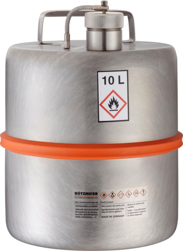 Safety transport stand vessel 10l with pressure relief valve
