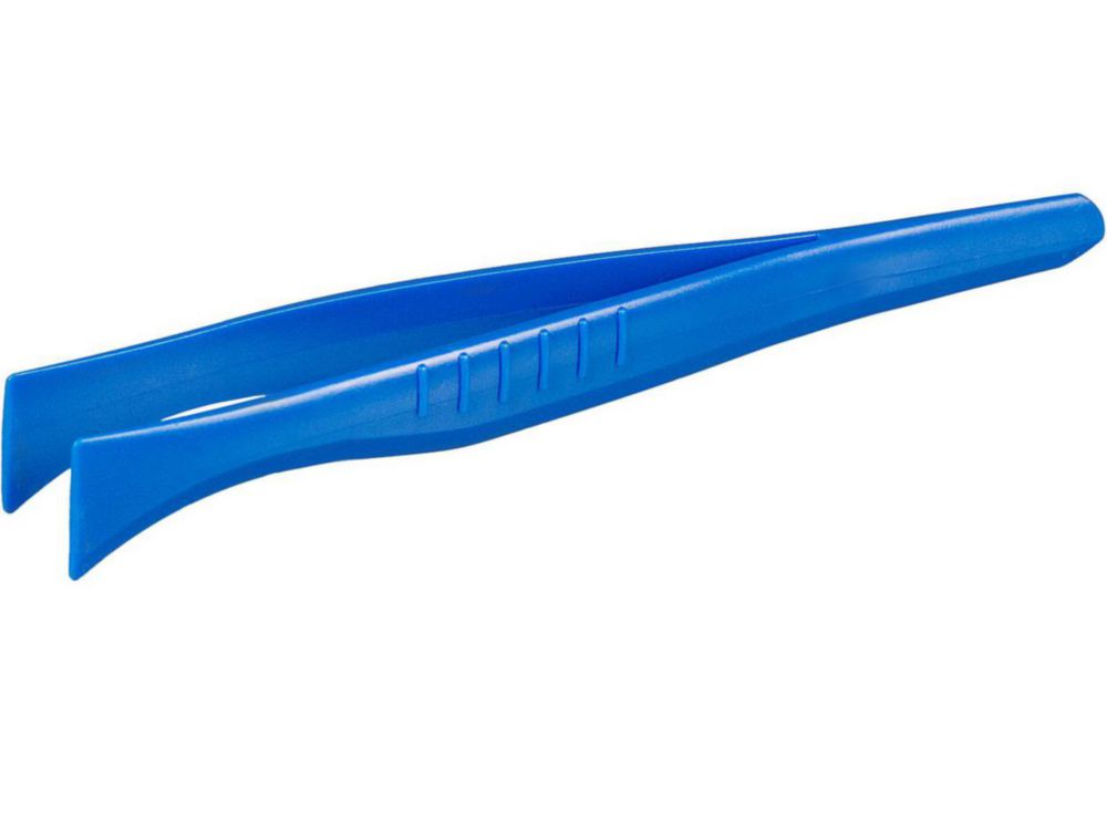 Disposable forceps 130 mm, PS broad tip, blue, sterile, pack of 100