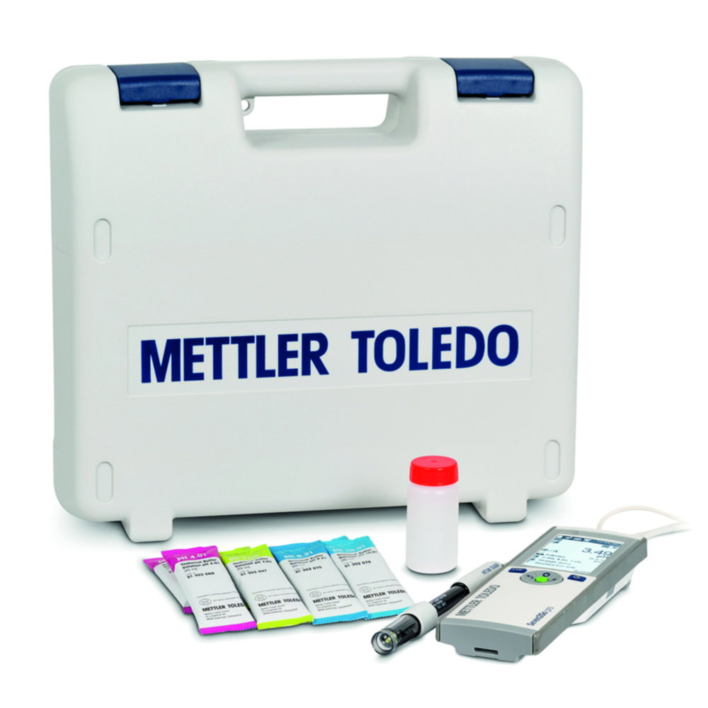 Seven2Go pH/Ion-S8-Field-Kit base unit, with InLab Expert Pro-ISM-IP67, calibration bottles, buffer solutions for