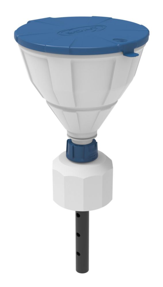 Funnel with ball "ARNOLD", V2.0, B83 PE-HD white, with lance (220 mm)