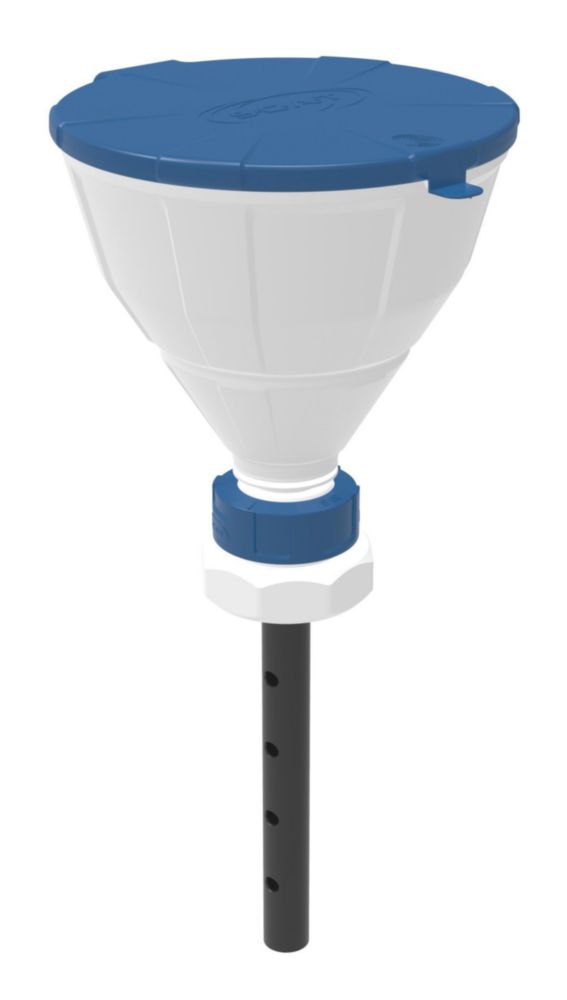 Funnel with ball "ARNOLD", V2.0, S70/71 PE-HD white, with lance (220 mm)