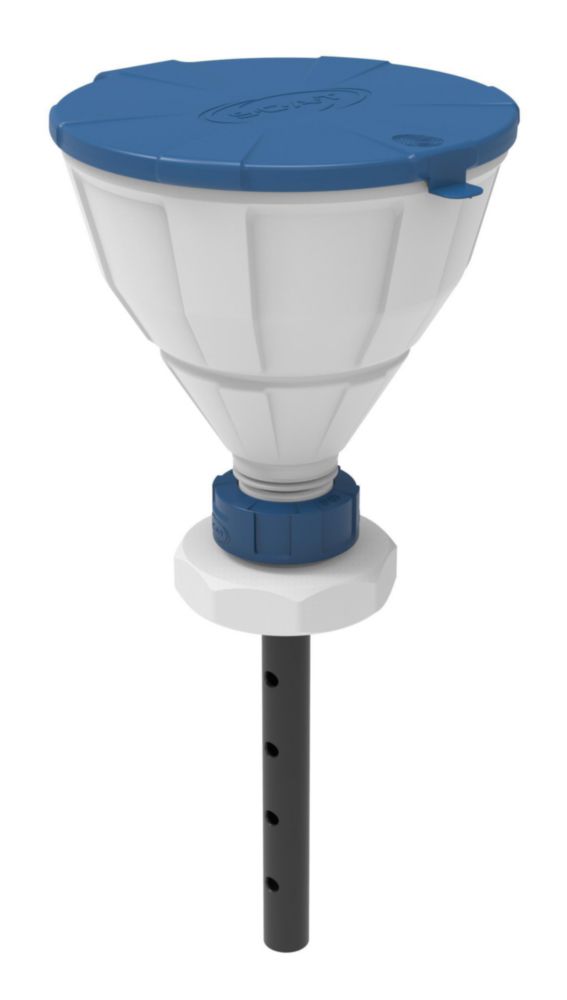 Funnel with ball "ARNOLD", V2.0, S90 PE-HD white, with lance (220 mm)