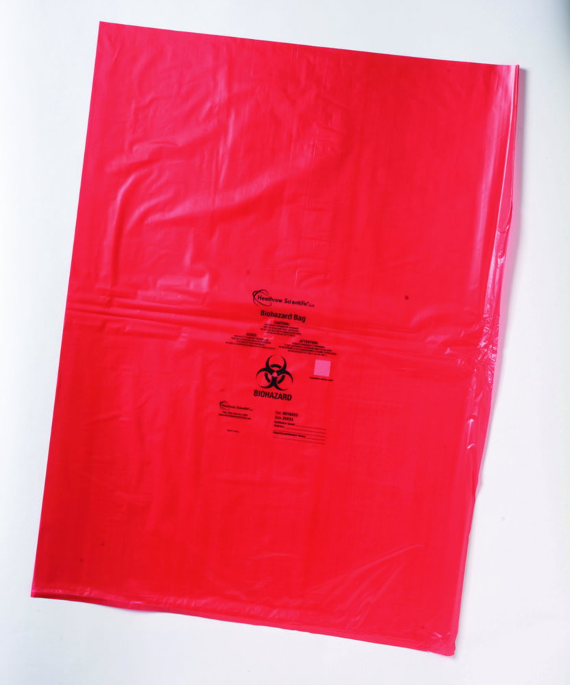Biohazard bags, 483x584mm, red pack of 200