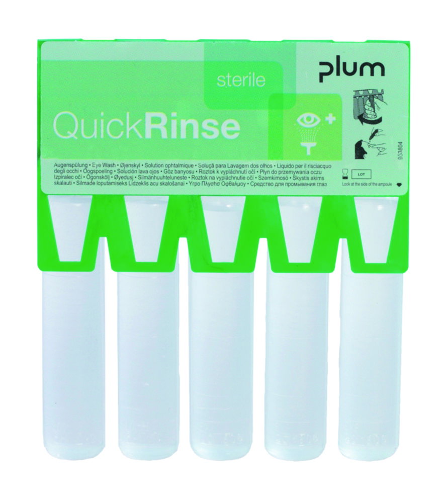 Plum QuickRinse Refill Eye wash ampoules sterile, 0,9% NaCI, pack of 5 ampoules á 20 ml