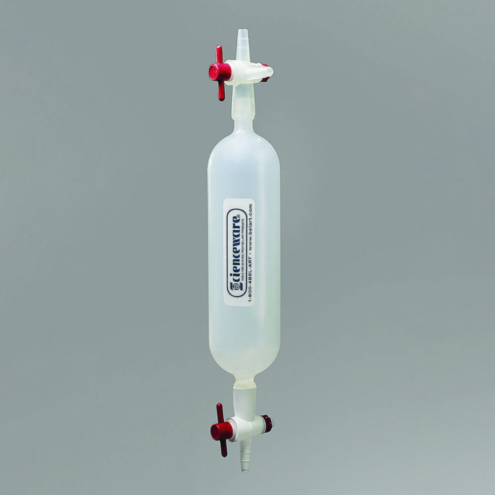 Gas collecting tubes,PP,cap. 250 ml one end with 1-way/one with 3-way stopcock pack of 6