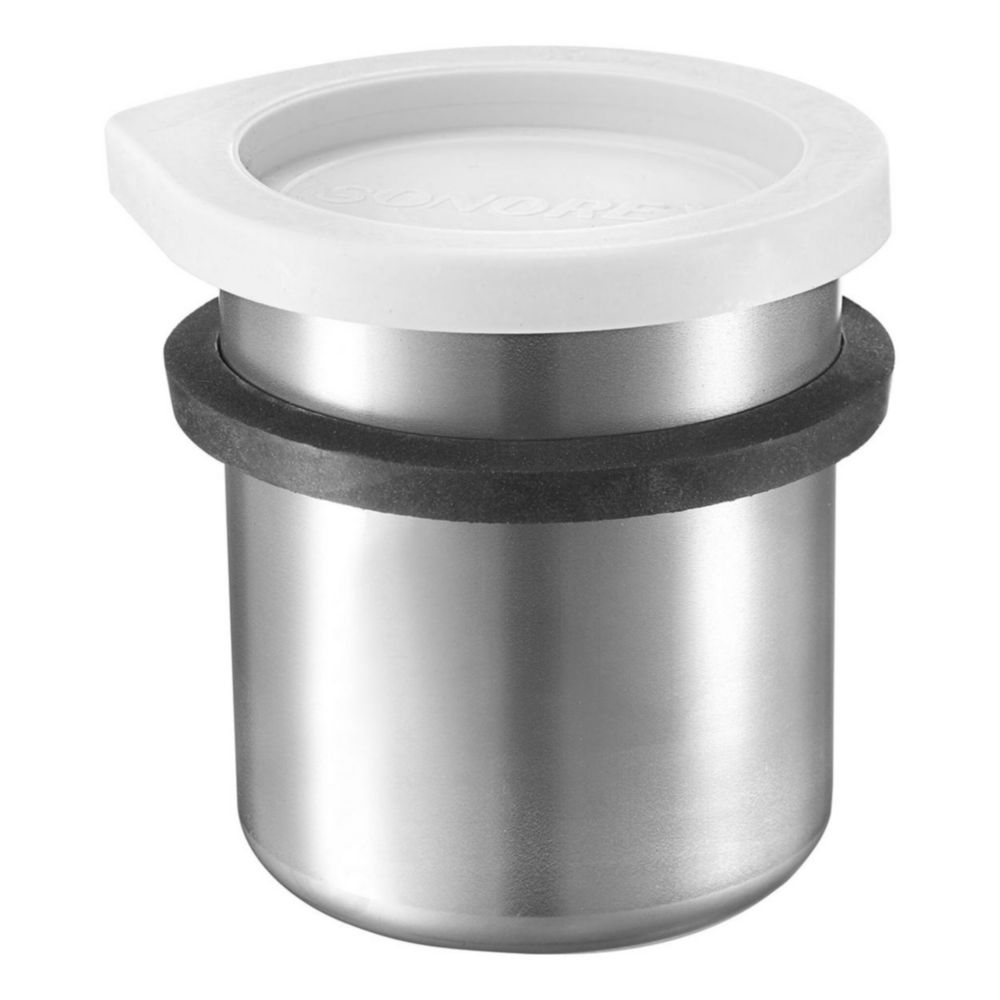 Insertion container EB 05 stailess steel, 600 ml, with ring, lid, 120 x 87 mm dia.