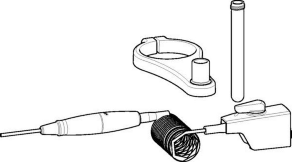 Flexible ejection hose coiled, for 25/50/100 mL