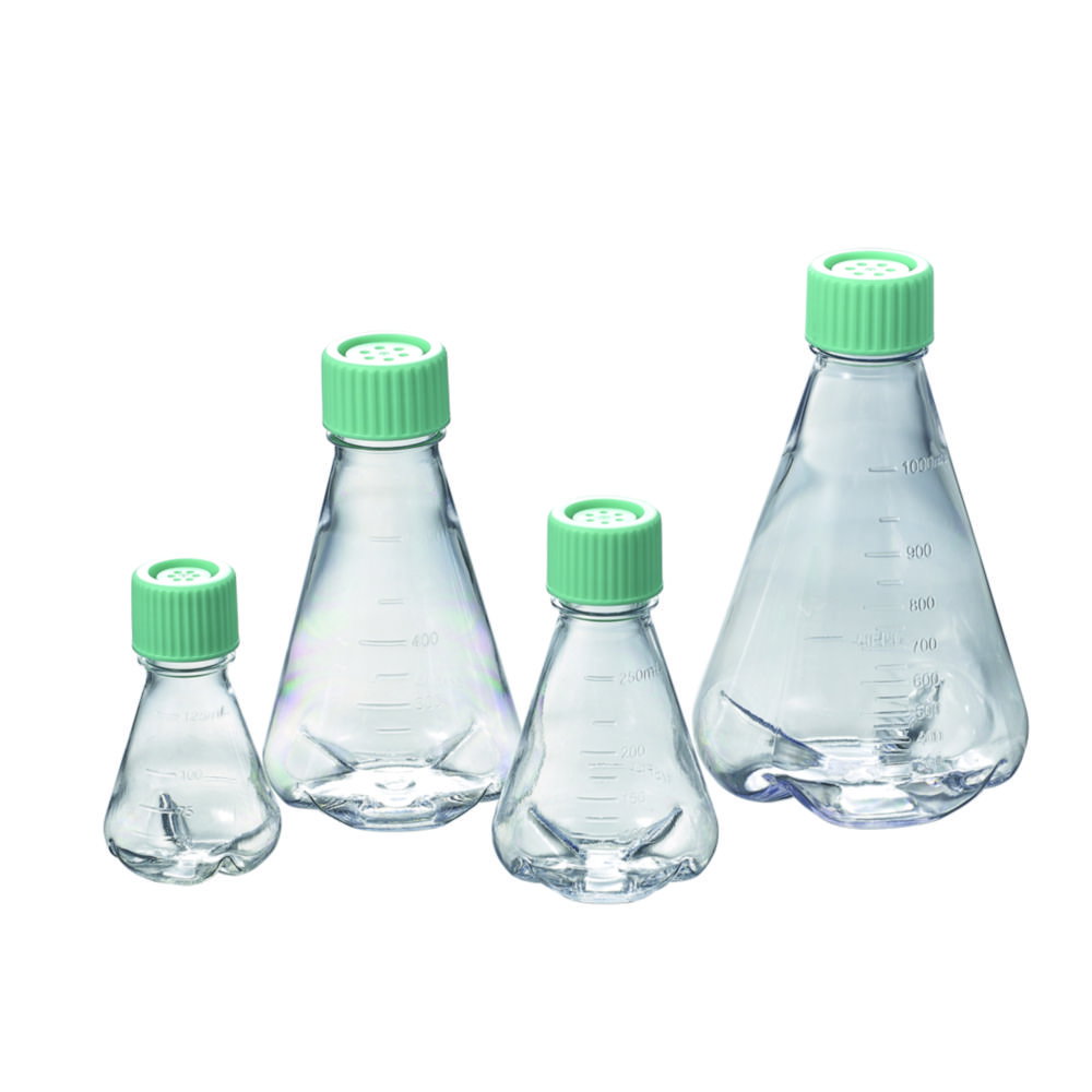 Erlenmeyer Flasks, 500 ml, sterile, PETG Baffled, Non-treated,Dnase/Rnase free, Non-pyrogenic, pack of 12