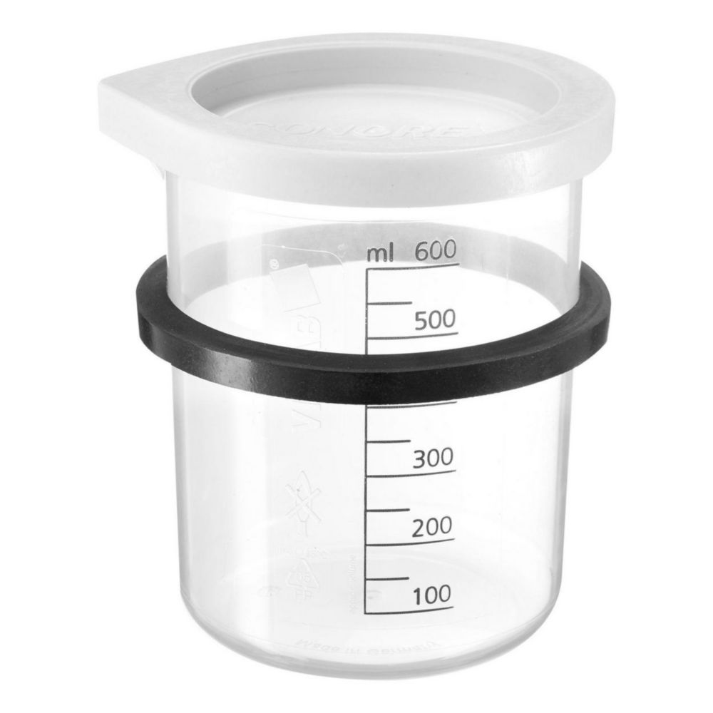 Insertion container PD 06 plastic, 600 ml, with ring, lid, 125 x 86 mm dia.