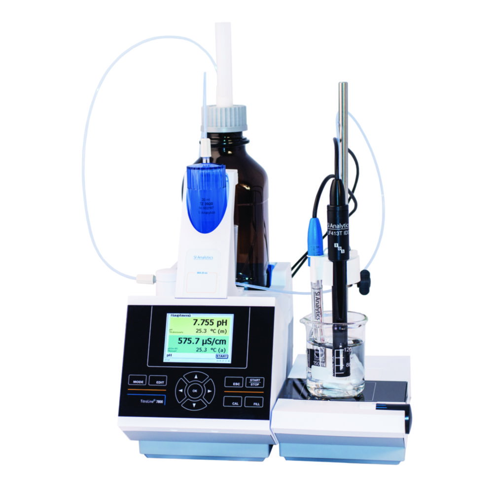 TitroLine® TL 7800-TitriSoft, base unit two measuring inlets (1x analog/1x digital) w. magnetic stirrer TM 235+TitriSoft 3.2