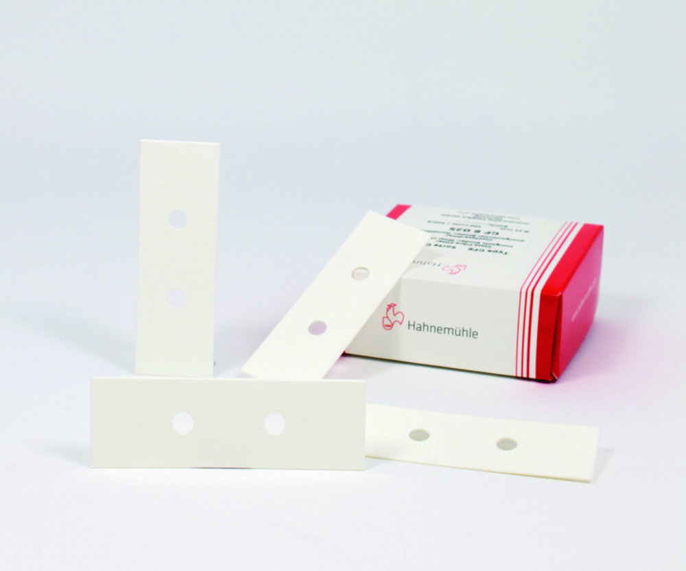Cytocentrifuge paper 2589D, 25x75 mm two holes (6mm), 500 g/sqm, pack of 200