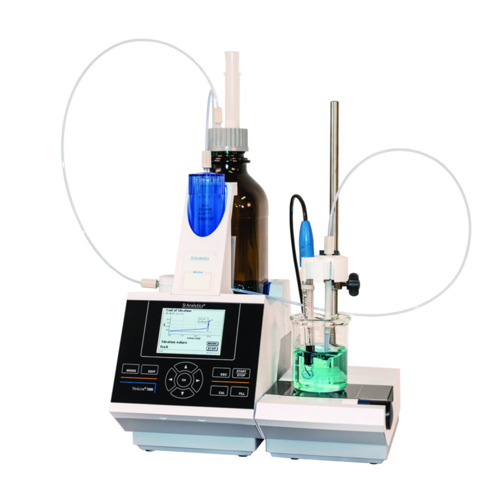 Titrator TL 7000-M1/50 with magnetic stirrer TM 235 and 50 ml exchange unit WA 50, incl. amber glass bottle