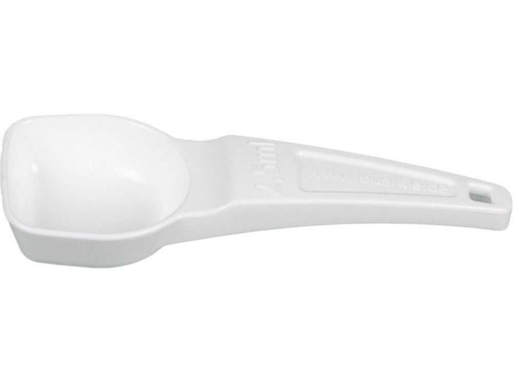 Dosage spoon 2.5 ml, PS, white, sterile pack of 100