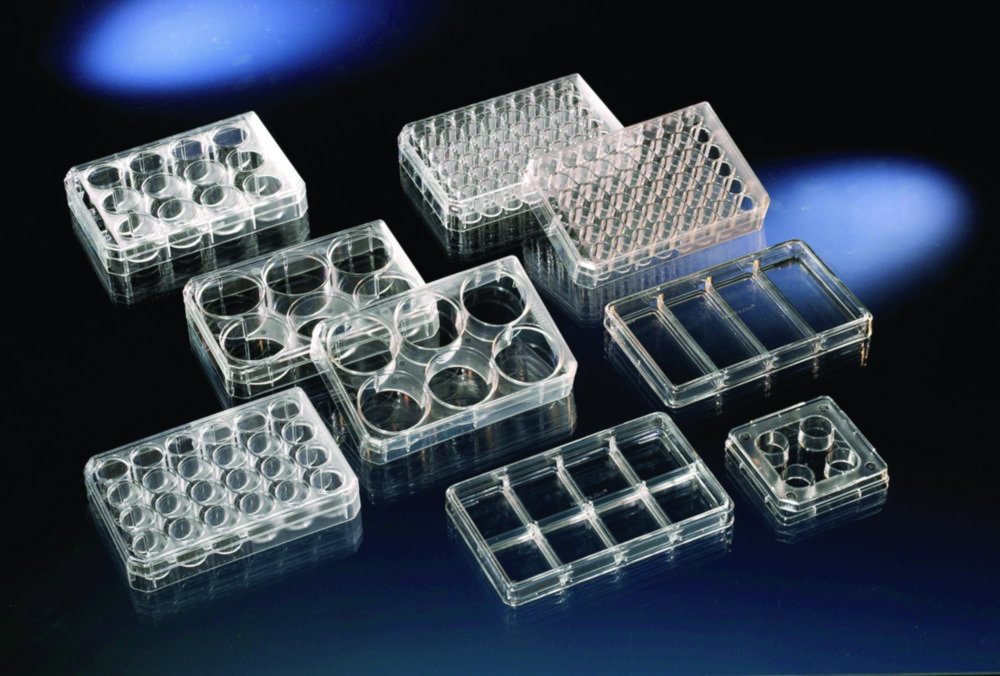 Multiplates, 4 well, PS, Nunclon, treated, flat bottom, with cover, sterile,  pack of 100