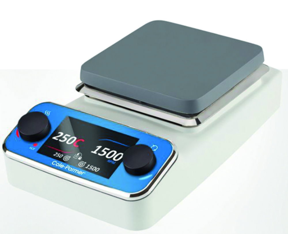 Premium Digital Stirring Hot Plate aluminium, white, w. EU and UK plug 230 VAC