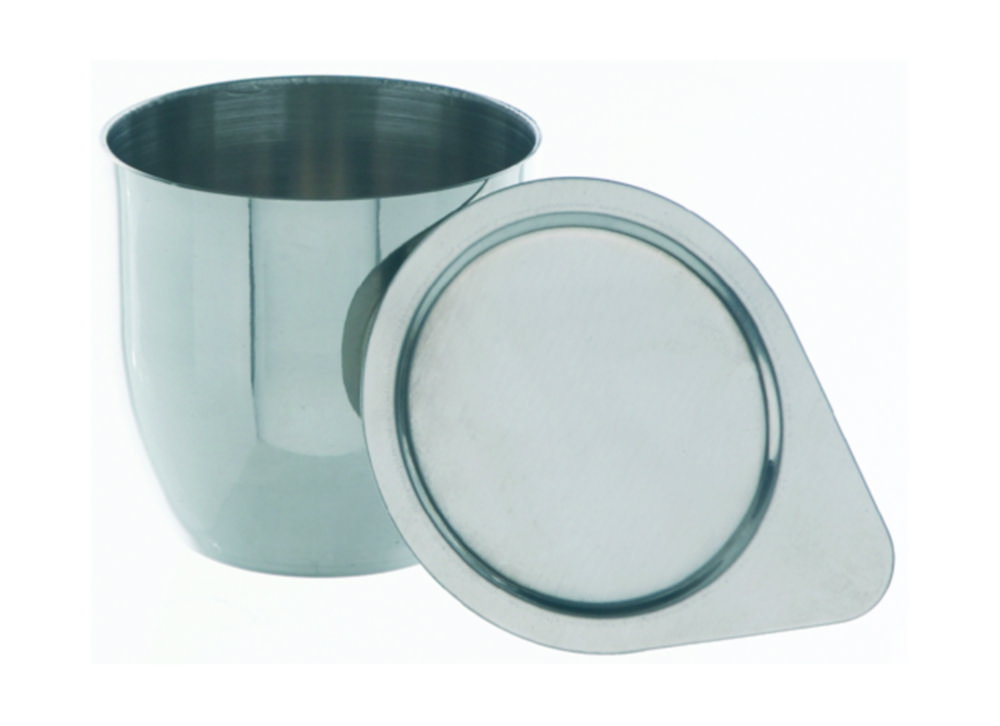 Nickel crucibles, 99.5 %, 270 ml, type 2, 1.0 mm thick, without lid
