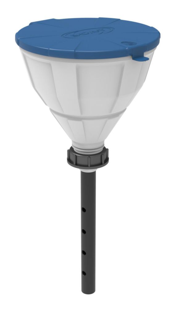Funnel with ball "ARNOLD", V2.0, S55 PE-HD white, with lance (220 mm)
