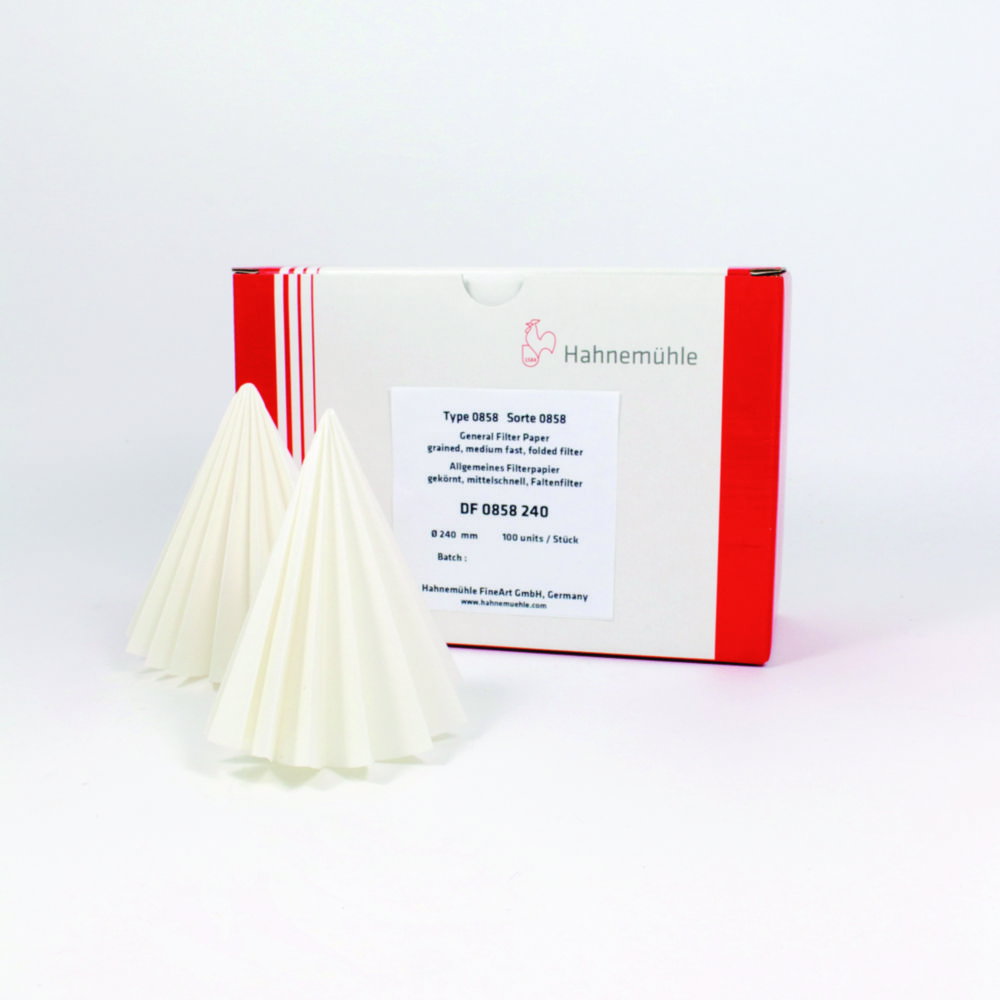 Folded filter 400, 200 mm general Filterpaper, 80 g/sqm, pack of 100