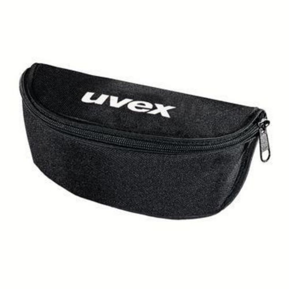 Case for eye protector, black with zipper and belt loop