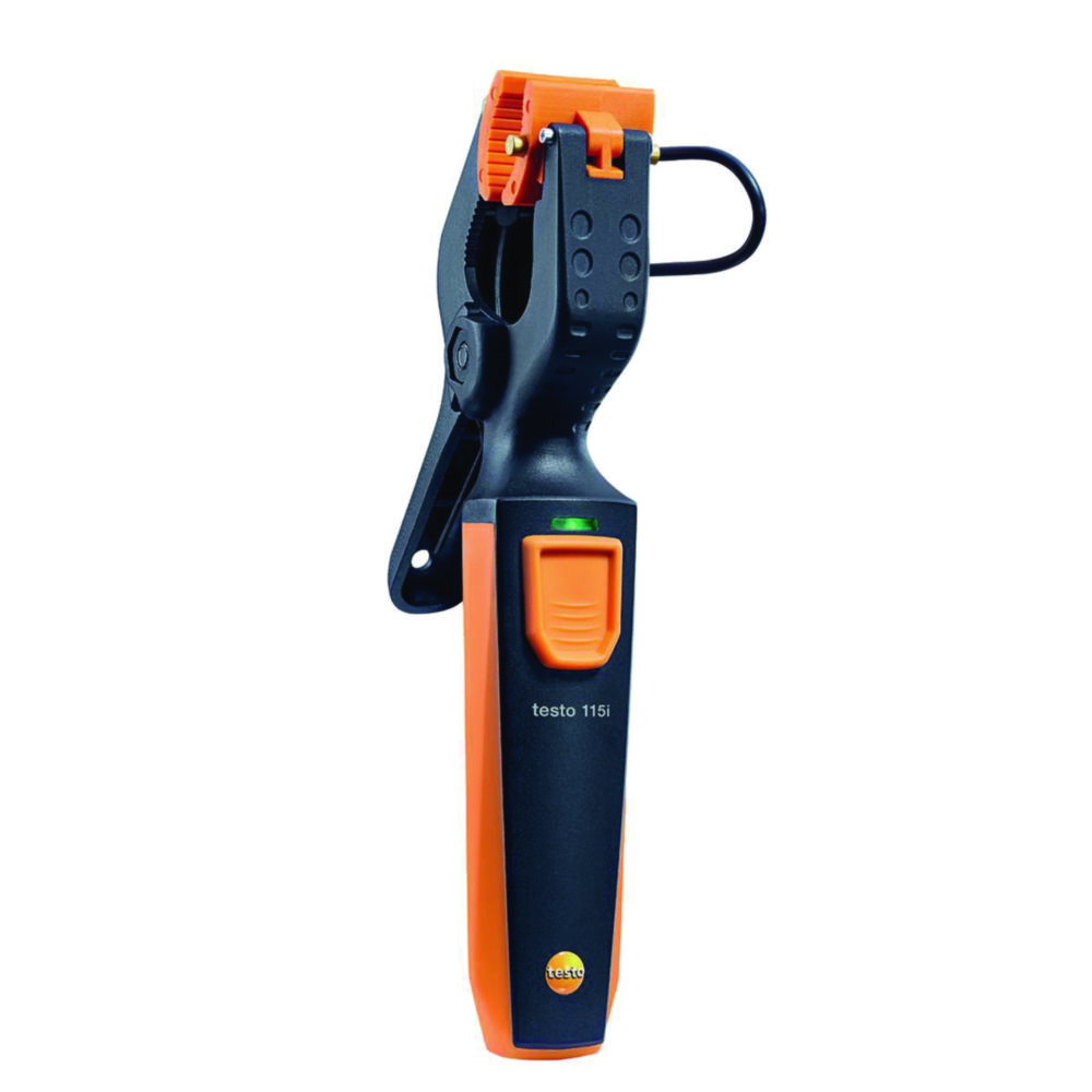 Clamp thermometer testo 115i with smartphone operation, black/orange, -40 bis +150 °C, 183 x 90 x 30 mm